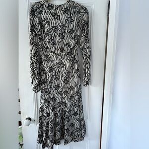 Dries Van Noten zebra-print silk-blend crepe de chine maxi dress. Size 34 or XS